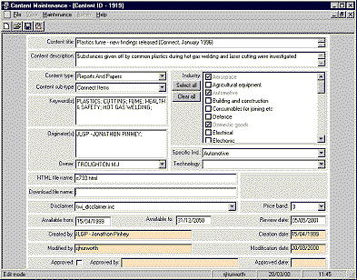 Fig. 3. Content record