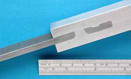 Fig.16. Double sided transition joint showing hole cross-section 