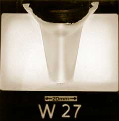 Fig. 5a Macrosection of 6082 aluminium alloy consumable into 6082 substrate material 