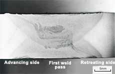 Fig.7. Traverse macrosection of 15mm thick low carbon steel double sided test weld