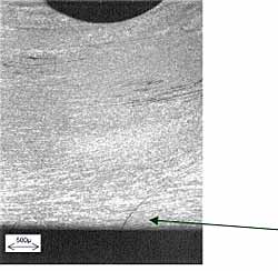 b) Detail of root region after preparation of the specimen for impact testingb) Detail of root region after preparation of the specimen for impact testing