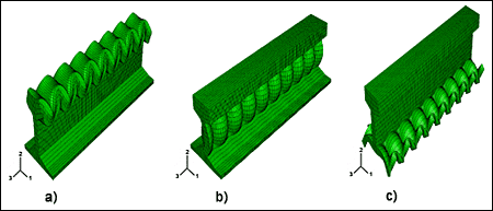 Fig. 3. Different wave modes for different section in the rail