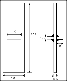 Fig.1. Fatigue test specimen design (dimensions in mm).