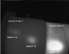 Figure 4: Thermal image of investigated pipe after 0.935 seconds of heating