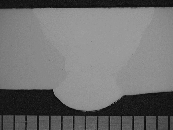 Figure 8: Examination of section taken from SCC test specimen BW01-B-PS-1 after exposure in SCC Test 1.