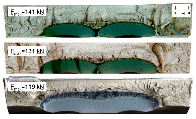 Figure 7: Ductile tearing from co-planar flaws [5]