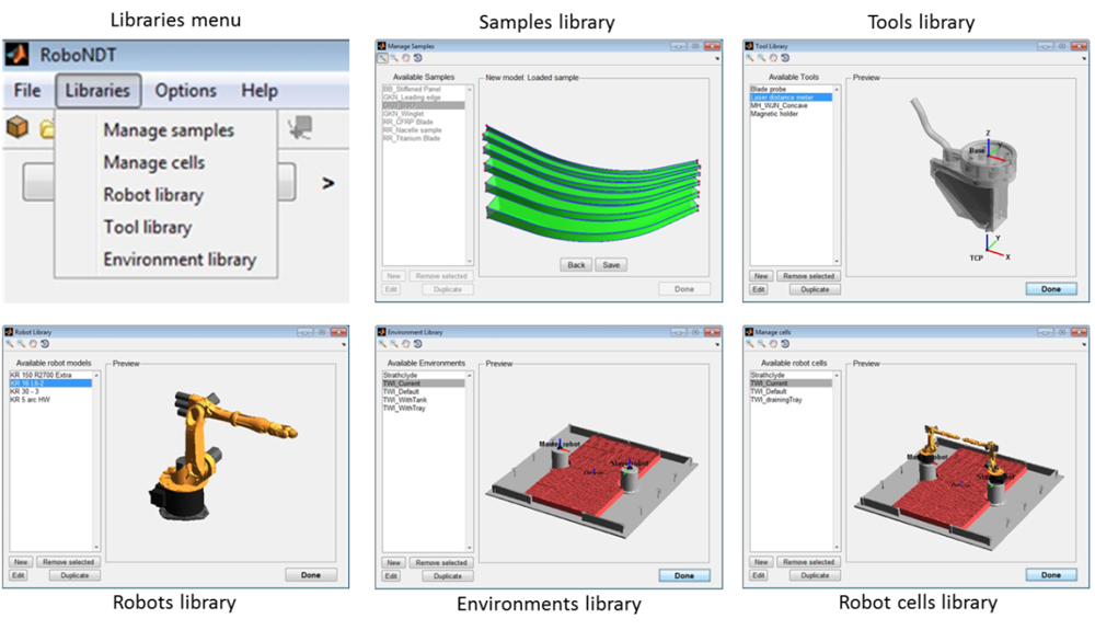 FIGURE 3. Screenshots of the developed libraries.