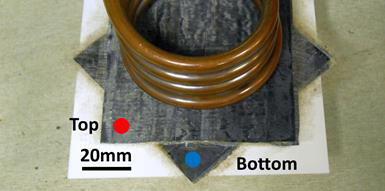 Figure 2. Heating trial setup. Top; “Insulator”, Bottom; “Conductor”.