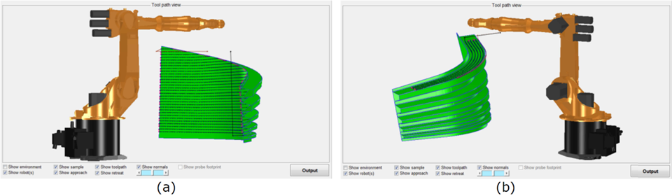 Figure 5 - Evaluation of generated tool-paths.