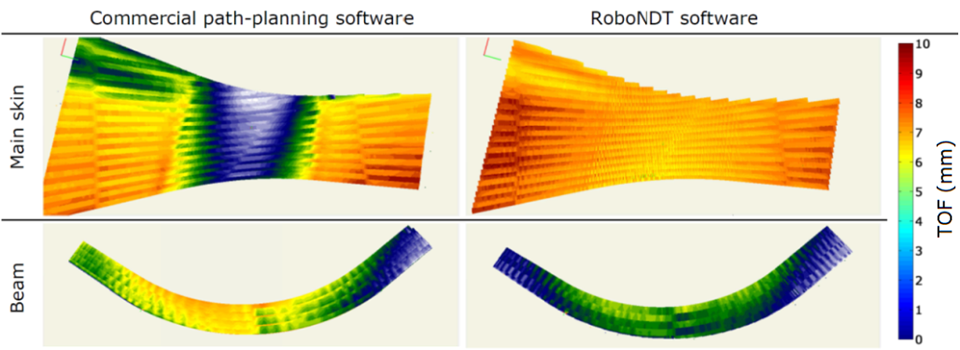 Table 2 – Maps of standoff between probe and scanned surface.