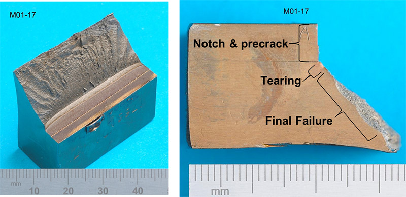 FIGURE 1 CRACK PATH DEVIATION OF 50° IN SENT SPECIMEN