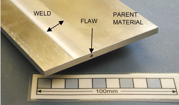 Fig. 1 - Visually acceptable weld containing a large central void caused by a lack of down-force. This form of welding defect can be avoided by measuring the down-force during the process, and ensuring that it remains within certain pre-defined limit