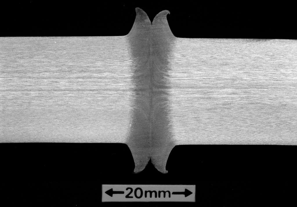 Figure 2b Photomacrograph through an as-welded specimen prior to testing