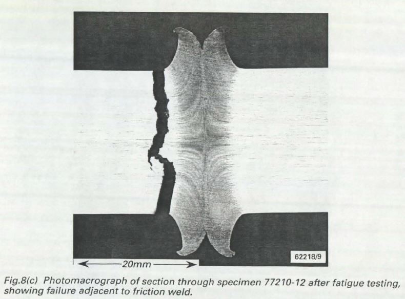 Figure 7c Photomacrograph of as as-welded specimen after fatigue testing