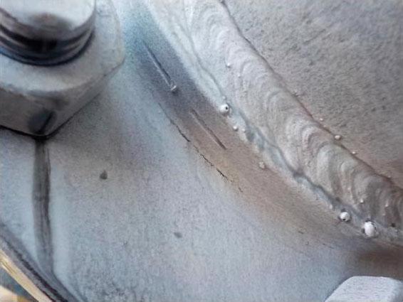 Figure 1. A defect found at the fillet radius of a flange