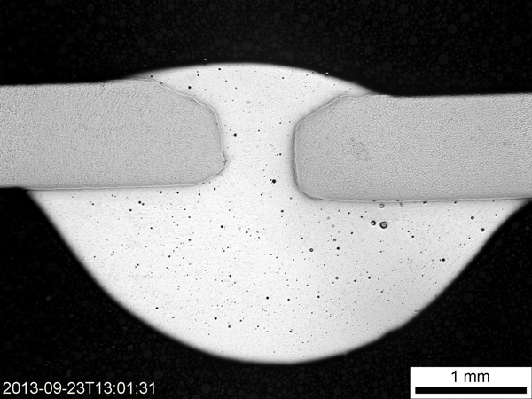 Figure 1: An open butt DP600 joint brazed with CuSi3