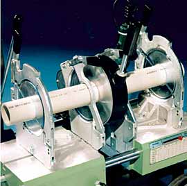 Fig.2. Planing the pipe ends so they are ready for welding