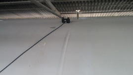 Figure 4 One of six AE sensors placed on a large H2 storage tank