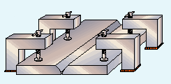 Fig. 3 Restraint techniques to prevent distortion a) Welding jig