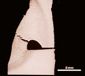 Fig.2 Weld bead penetration too small