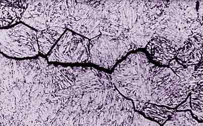 Fig.1b. Intergranular morphology of reheat cracks