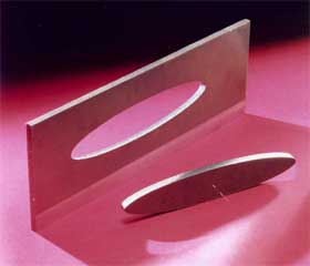 Cut section of ellipse in flat plate