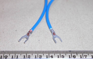 Figure 11: µFSW spot welding of dissimilar materials – aluminium connector to copper cable. Crimped only (right). Crimped and Spot Welded (left)