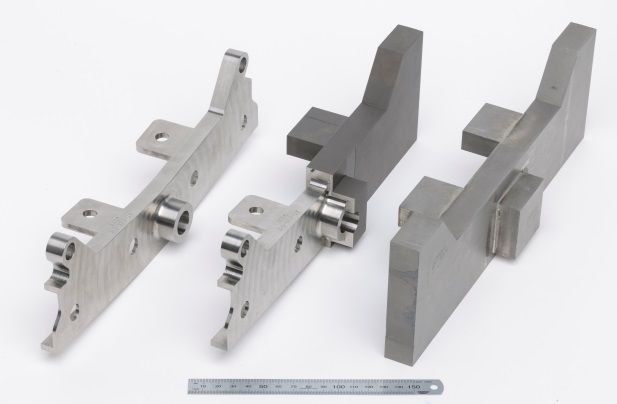 Prototype part produced by LFW: fully machined, part welded and as welded