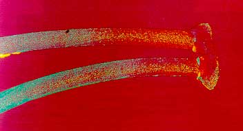 Fig.1. Cut/seal joint in 0.1mm polypropylene sheet using a conventionally focused spot