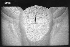 Fig.3. Buried centreline cracking