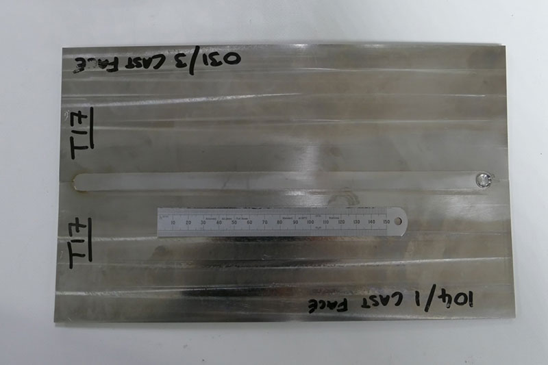 Figure 3: Cast Ti-6Al-4V flat plate FSW trial