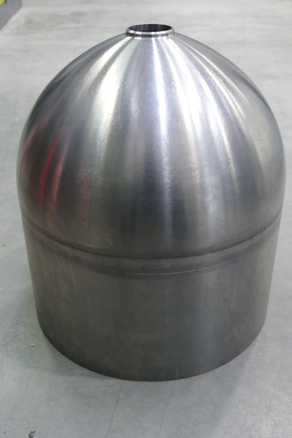 Figure 12: Friction stir welded hemisphere-cylinder for residual stress analysis
