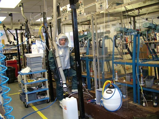 Figure 1. Special PPE worn by the technical staff