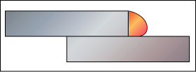 Fig 10. Overlap at the weld toe due to the larger weld pool size