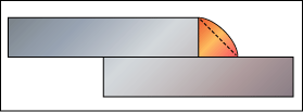 Fig 11. Excessively convex weld face and consequential sharp notches at the weld toe