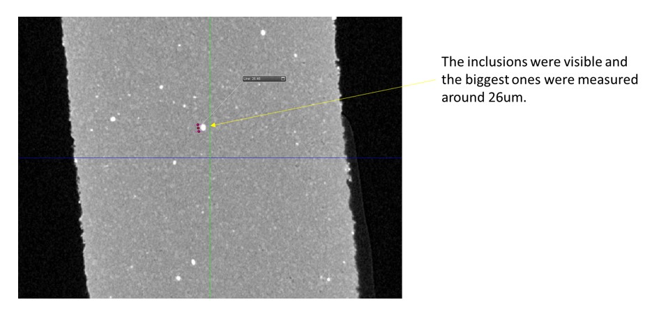 Figure 4. Part of XZ cross section with seen particles