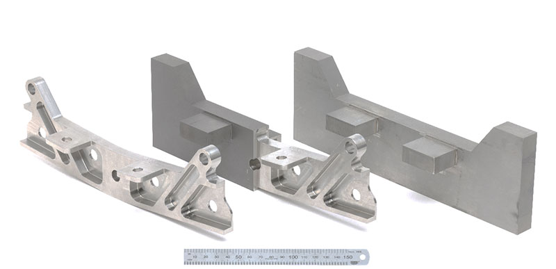 Figure 3. A titanium alloy aerospace component being machined from a linear friction welded preform