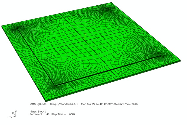 Figure 2 Typical finite element mesh (model ref. gl9)