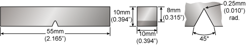 Fig.1. Standard Charpy-V notch specimen