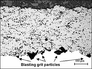 SEM image of tungsten carbide cobalt coating