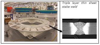 Thin section stake welding