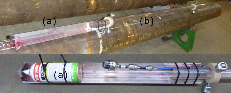 Figure 1 Inspection tool set up for DPI inspection with spray can and camera.