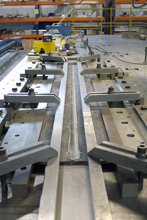 Friction stir welding in half-inch-thick shipbuilding steel