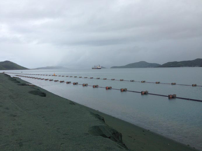 Pipe strings ready for movement to installation site