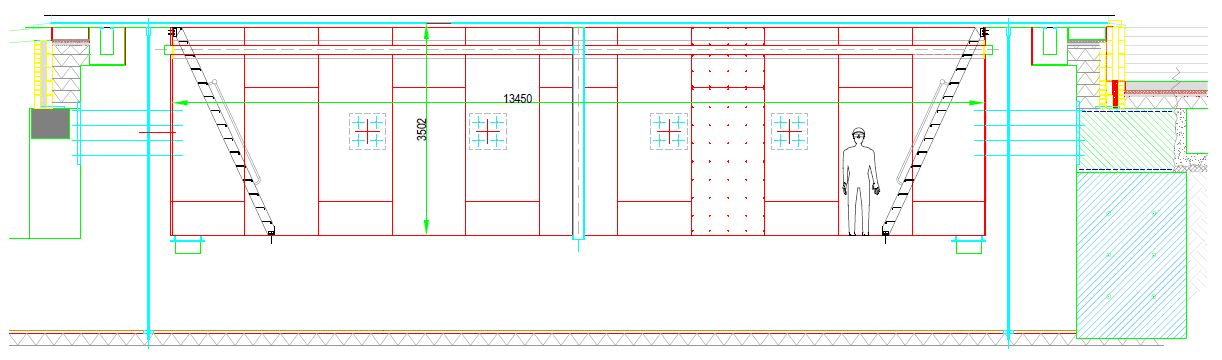 Side elevation of the new pressure pit