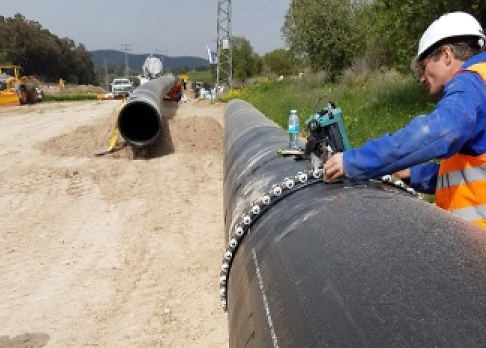 Figure 1 Butt fusion weld inspection on Nahal Yarmot Valley pipeline