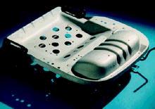 Self-piercing riveting was selected to assemble a four part car seat in coated materials.