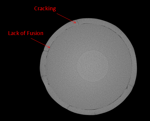 Figure 3. XCT slice of coupon