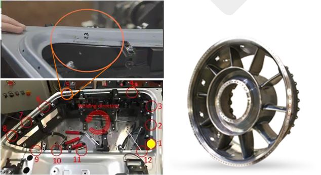 Examples of laser welded automotive (left) and aerospace (right) structures (images reproduced courtesy of CRF and GKN Aerospace)