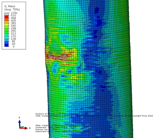 Figure 2. FEA of corroded conductors under combined loading